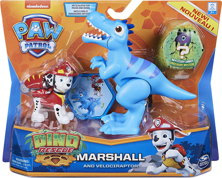 Nickelodeon Paw Patrol Marshall Jeu de jouets pour enfants Pack de 2 Dino Rescue