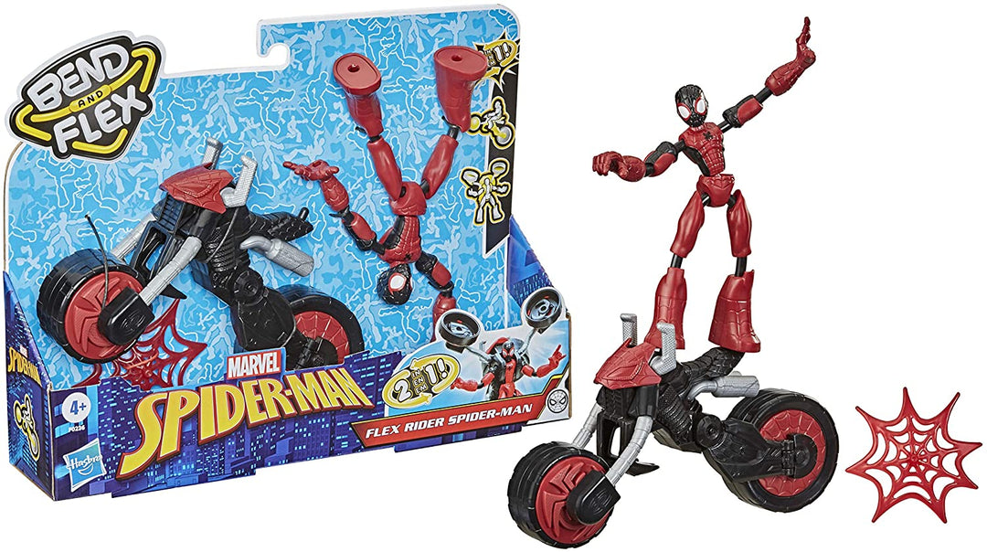 Marvel Bend en Flex Spider Man en motorfiets