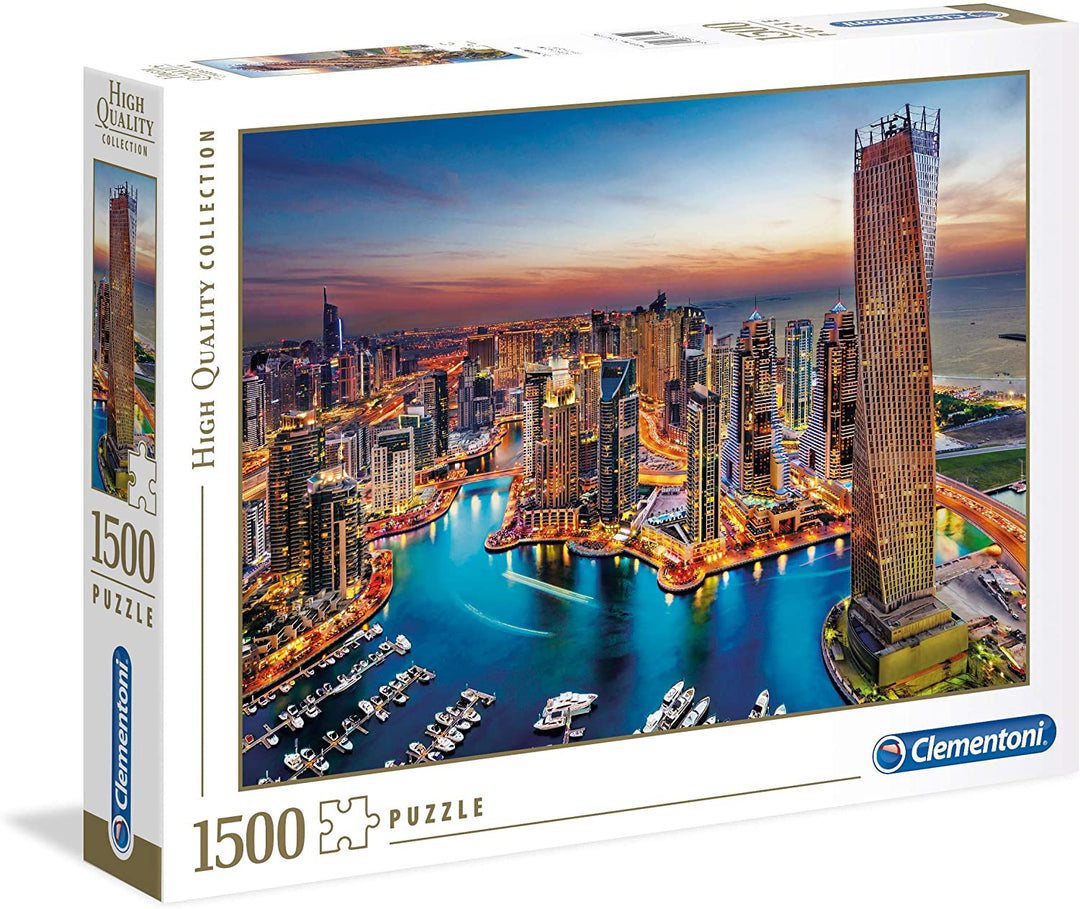 Clementoni – 31814 – Sammelpuzzle – Dubai Marina – 1500 Teile – Hergestellt in Italien – Puzzles für Erwachsene