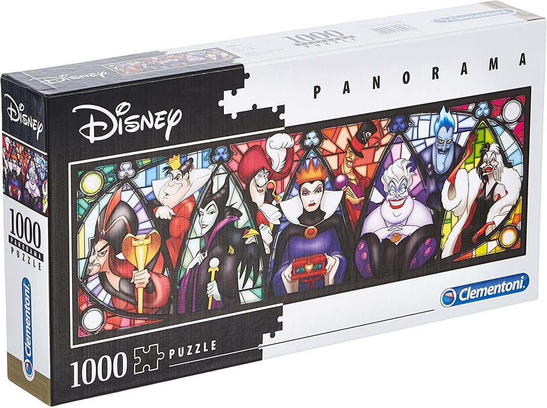 Clementoni - Disney Panorama Collection Villains - Jigsaw Puzzles 1000 pieces for Adults and Children, 10 Years old and up, Made in Italy, 39516
