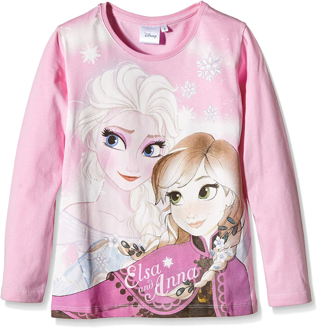 Disney Mädchen Camiseta Frozen Shirt, Rosa, 8