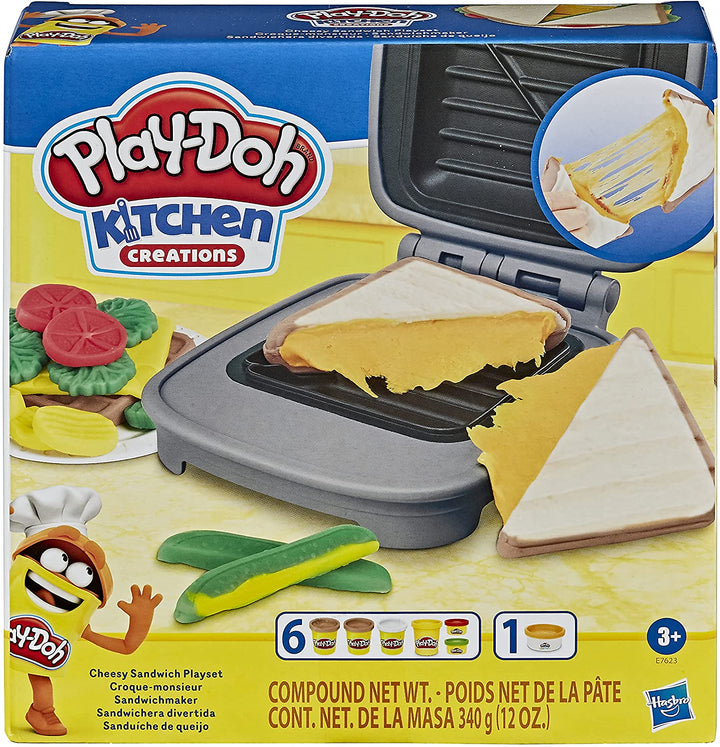 Play-Doh Kitchen Creations Cheesy Sandwich Play Food Set for Kids 3 Years and Up