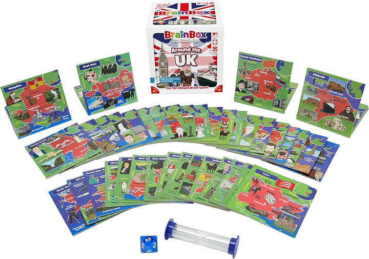 Brainbox Around The UK (Refresh 2022) Card Game Ages 8+ 1+ Players 10 Minutes Pl