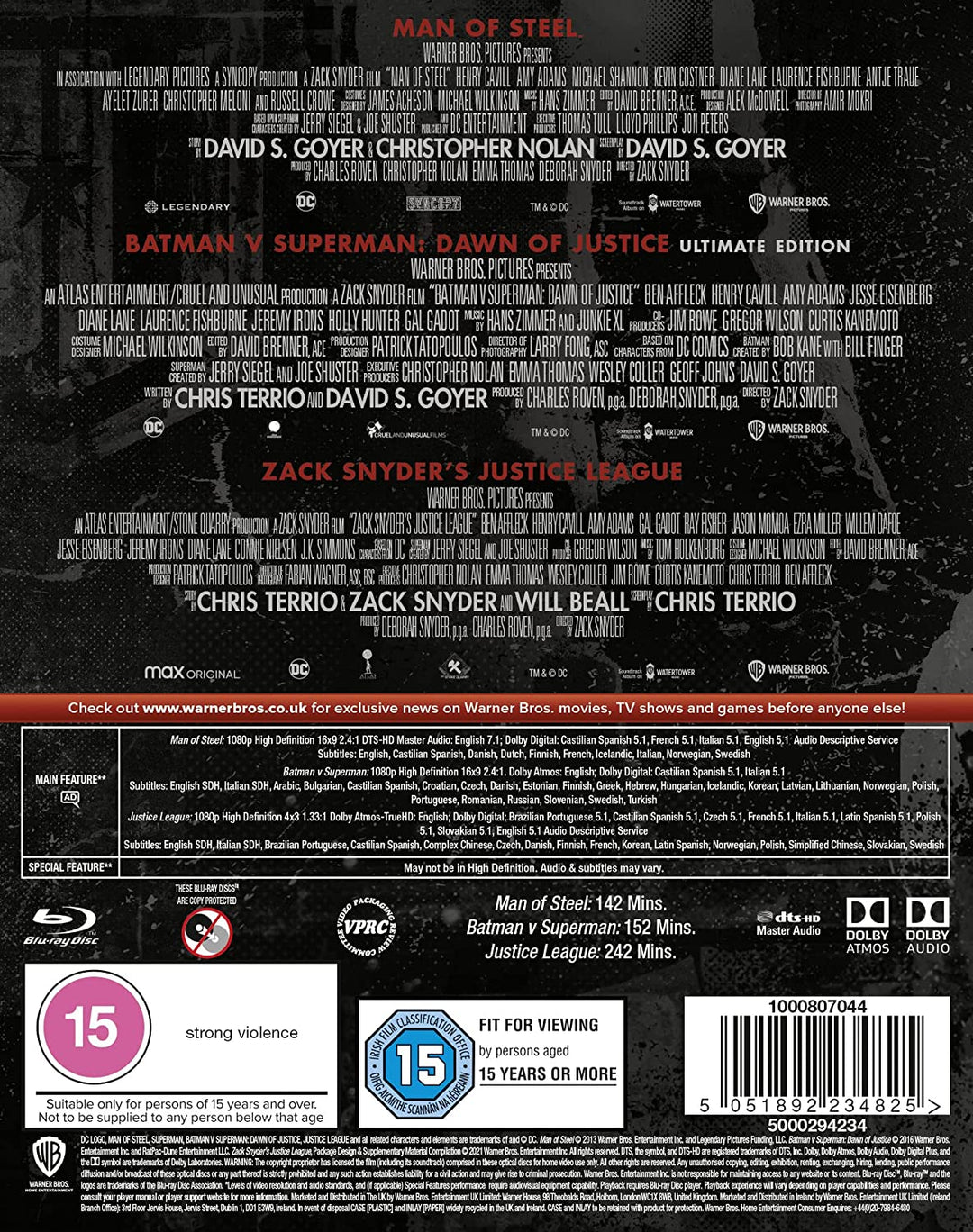 ZACK SNYDER'S JUSTICE LEAGUE TRILOGY [2021] [Region Free] [Blu-ray]