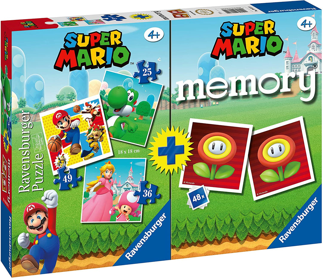 Ravensburger, Multipack Super Mario, Memory und Puzzle, Puzzle und Spiel für Jungen