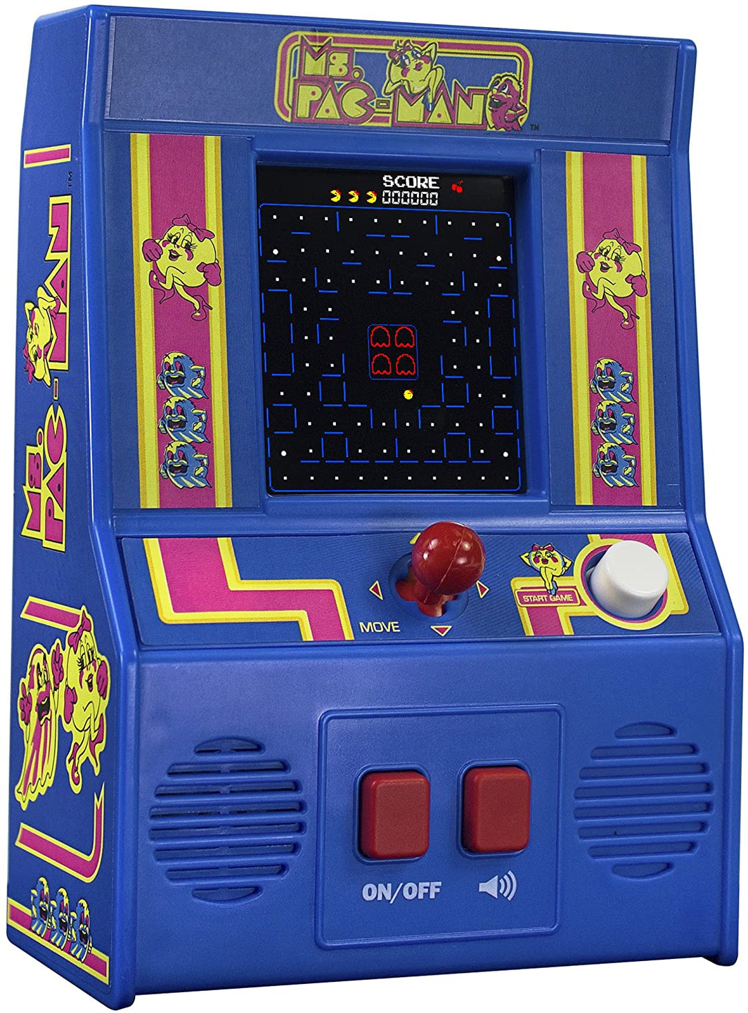 Basic Fun! 520 09614 Sceen Ms Pac-Man Mini Arcade Game (4C Screen), Multicolour