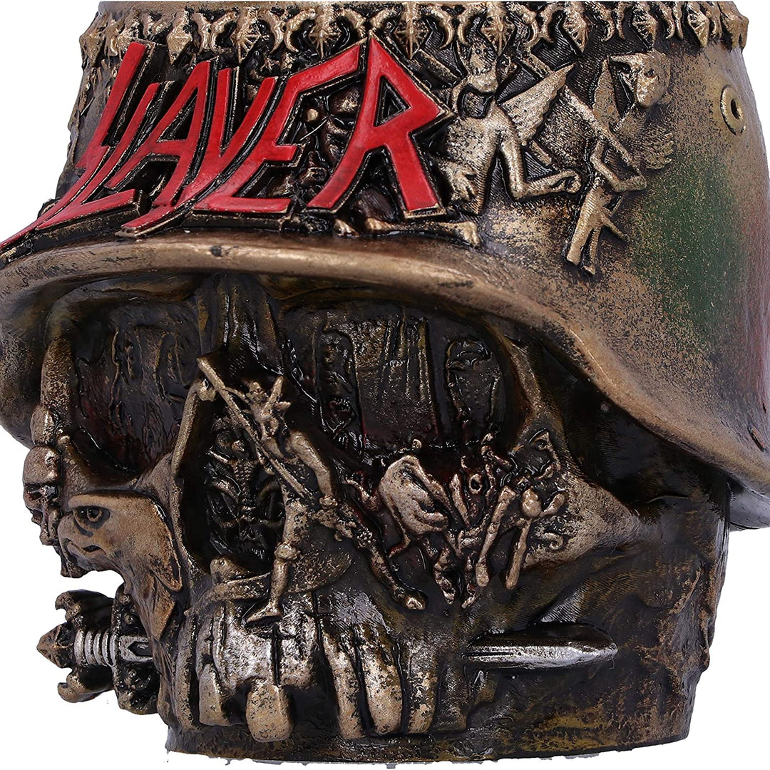 Nemesis Now Offiziell lizenziertes Schnapsglas mit Slayer-Adler-Helm und Totenkopf-Logo, Gold,