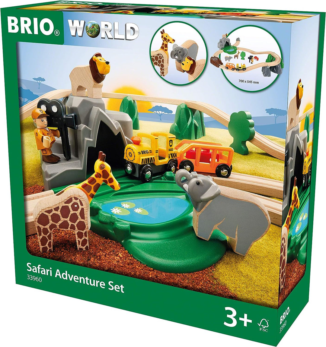 BRIO 33960 Safari-Abenteuerzug-Set für Kinder ab 3 Jahren – kompatibel mit