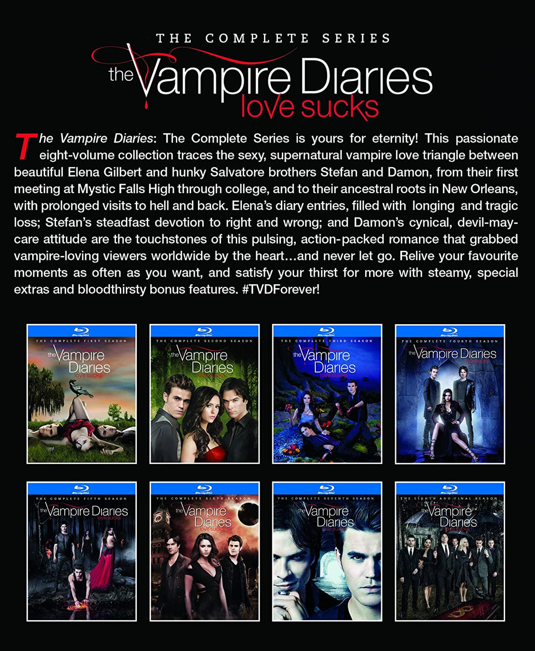 Vampire Diaries – Staffel 1–8 [Blu-ray] [2017] [Region Free]