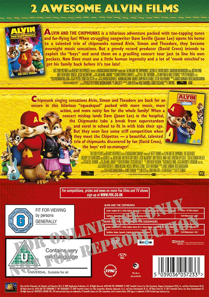 Alvin und die Chipmunks / Alvin und die Chipmunks 2: The Squeakquel Double Pack [2007]