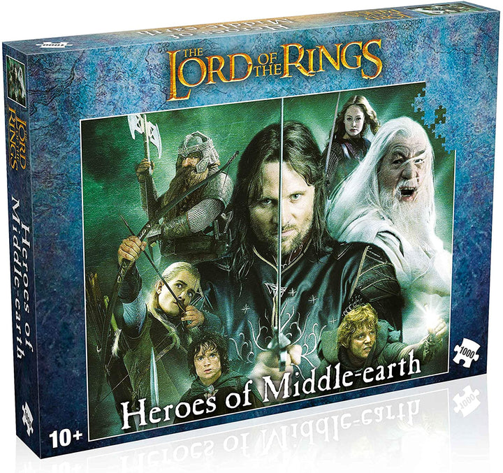 Puzzels WM01342-ML1-6 Lord of The Rings Heroes of Middle Earth 1000 Piece Jigsaw Game