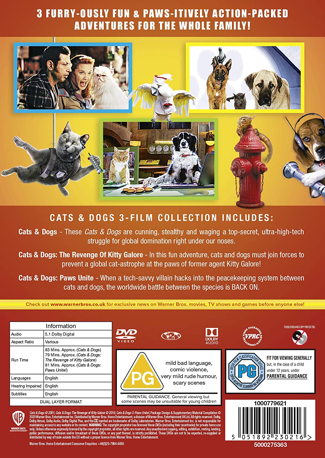 Cats &amp; Dogs 3 Film Collection [2020] – Familie/Komödie [DVD]