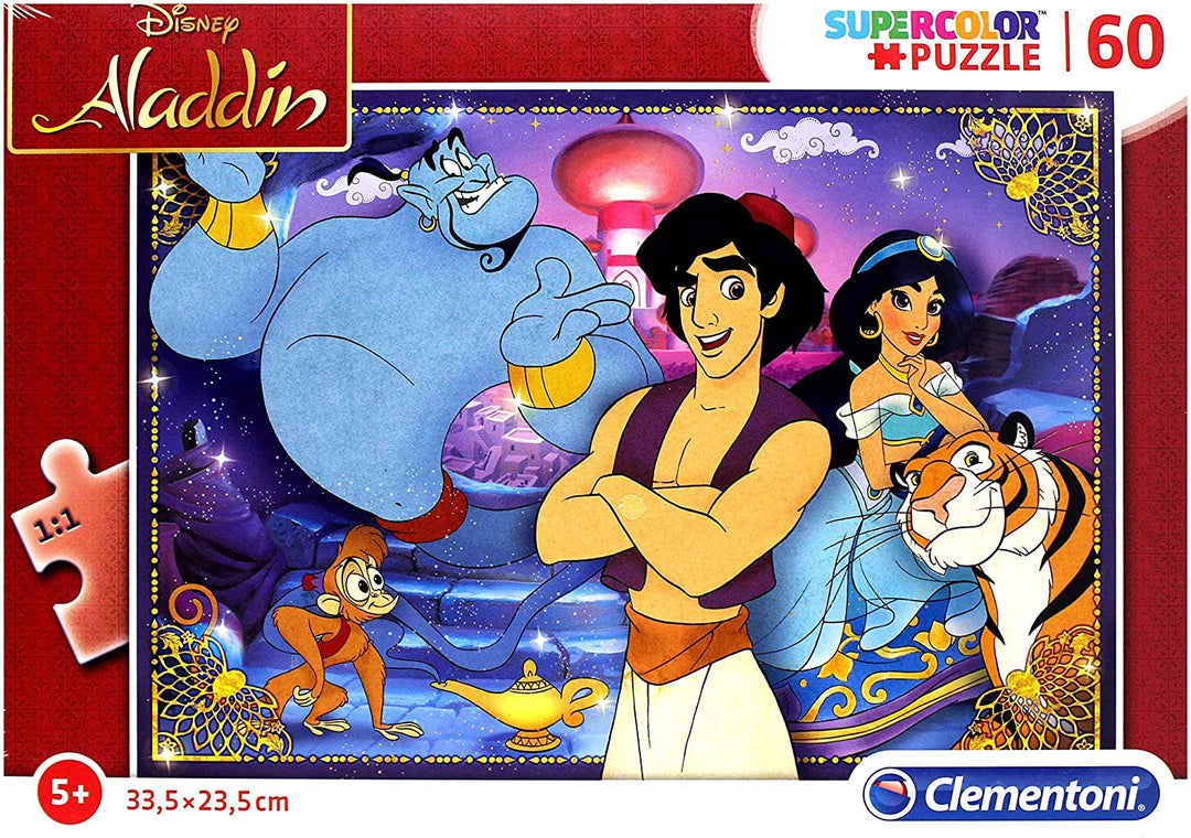Clementoni - 26053 - Supercolor Puzzle for children - Aladdin - 60 Pieces