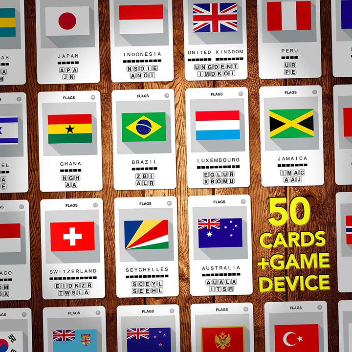 100 PICS Flags of the World Reisespiel – Geographie-Lernkarten-Quiz, Taschenrätsel
