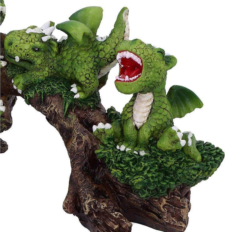 Daring Dragonlings Grüne Baby-Drachen auf Ast-Figur