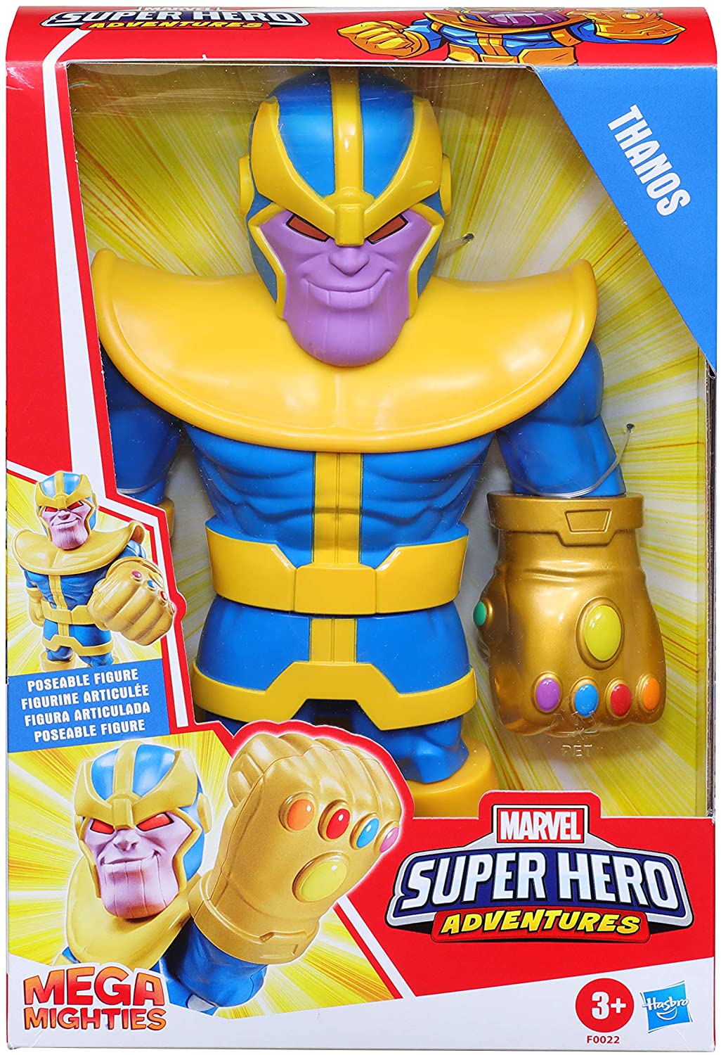 Playskool Heroes Mega Mighties Marvel Super Hero Adventures Thanos, Collectible 25-cm Action Figure, Toys for Children Aged 3 and Up