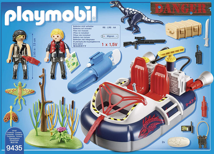 Playmobil 9435 Action Dino Hovercraft con motor submarino