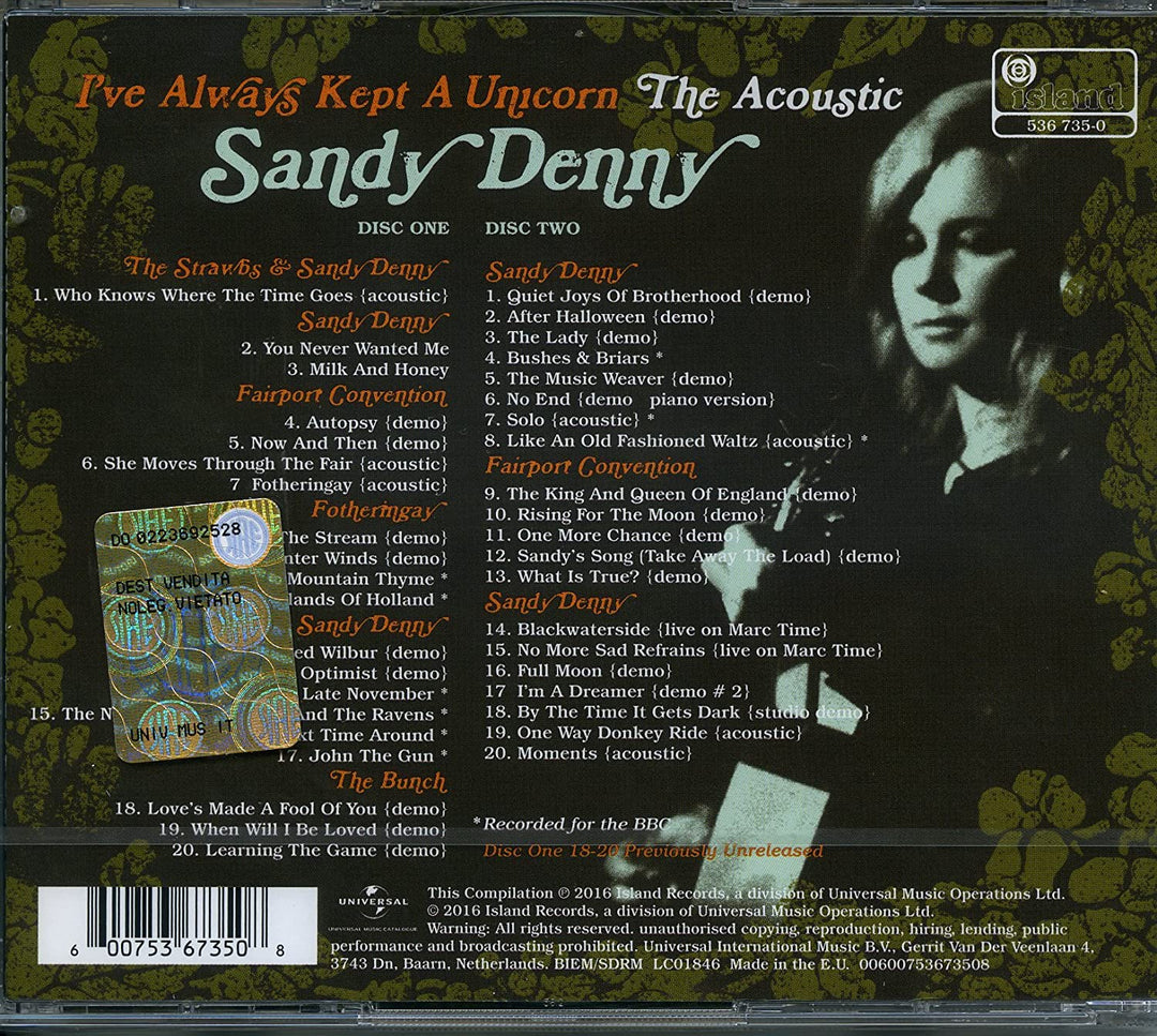 I've Always Keep A Unicorn - The Acoustic Sandy Denny - Sandy Denny [Audio-CD]