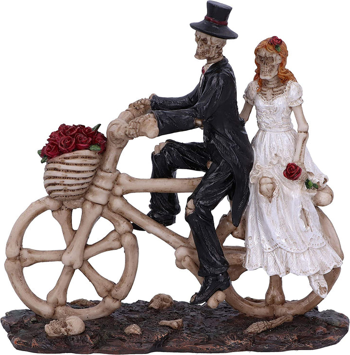 Nemesis Now Hitch Bicycle Riding Skeleton Lovers Wedding Figurine, Natural, 14.5