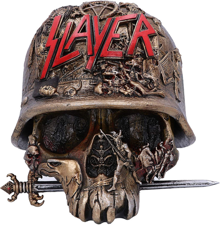 Nemesis Now offiziell lizenzierte Trinket-Box mit Slayer-Adler-Helm und Totenkopf-Logo, Gold