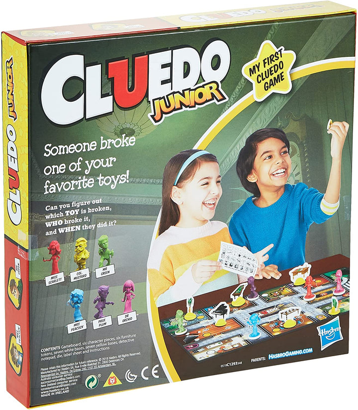 Clue Junior Brettspiel für Kinder ab 5 Jahren, Case of the Broken Toy, klassisches Mystery-Spiel für 2–6 Spieler