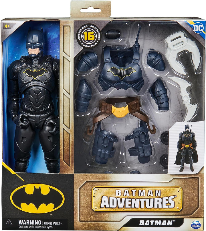 DC Comics 6067399 Adventures, Batman-Actionfigur mit 16 Rüstungszubehörteilen, 17