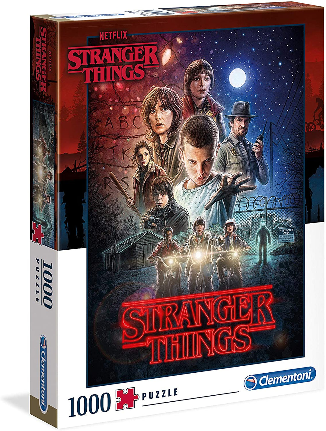 Clementoni - 39542 - Puzzle Stranger Things - 1000 pieces - Made in Italy - Jigsaw puzzles for adult - jigsaw puzzles Netflix