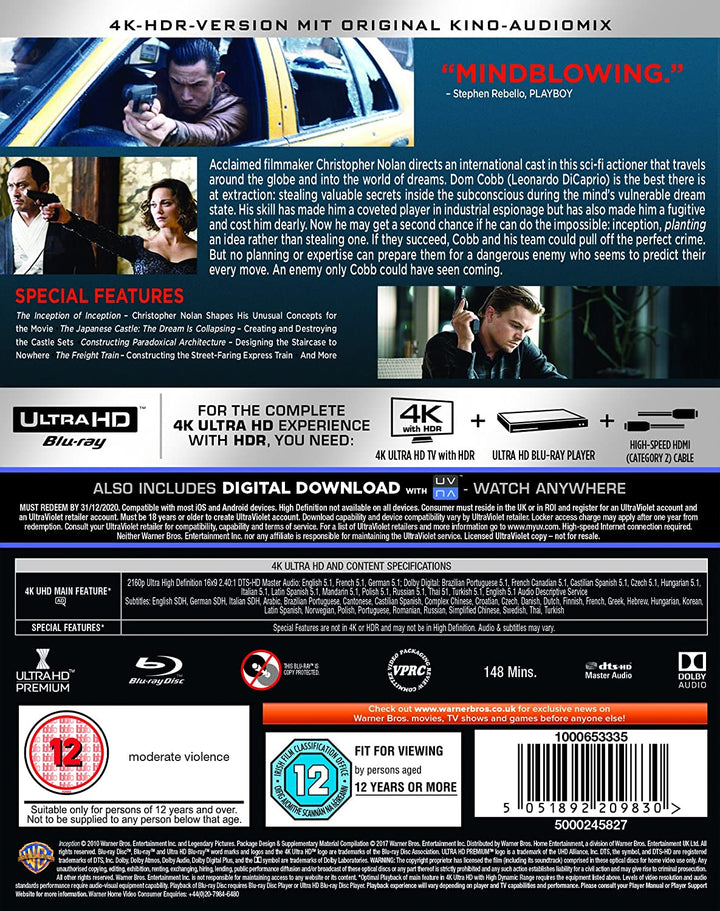 Inception - Action/Sci-fi [Blu-Ray]