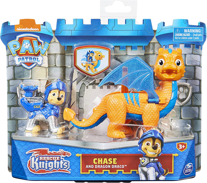 Paw Patrol 6063592, Rescue Knights Chase und Dragon Draco Actionfiguren-Set, Ki