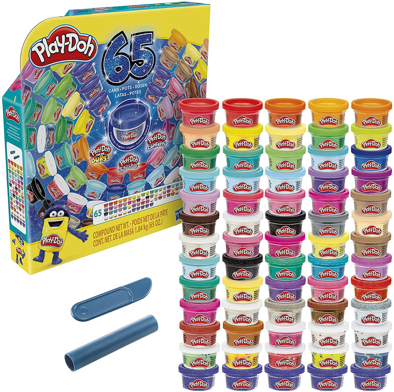 Play-Doh Ultimate Color Collection 65-Pack of Assorted Modeling Compounds for Kids 3 Years and Up, Non-Toxic, Fun Size 1-Ounce Cans