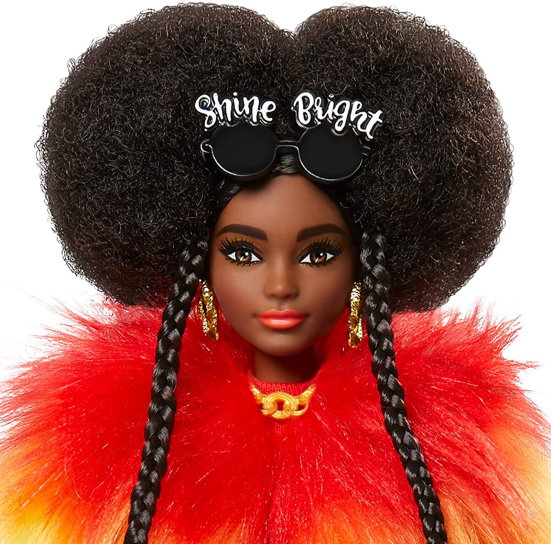 Bambola Barbie Extra con cappotto arcobaleno con giocattolo per cani