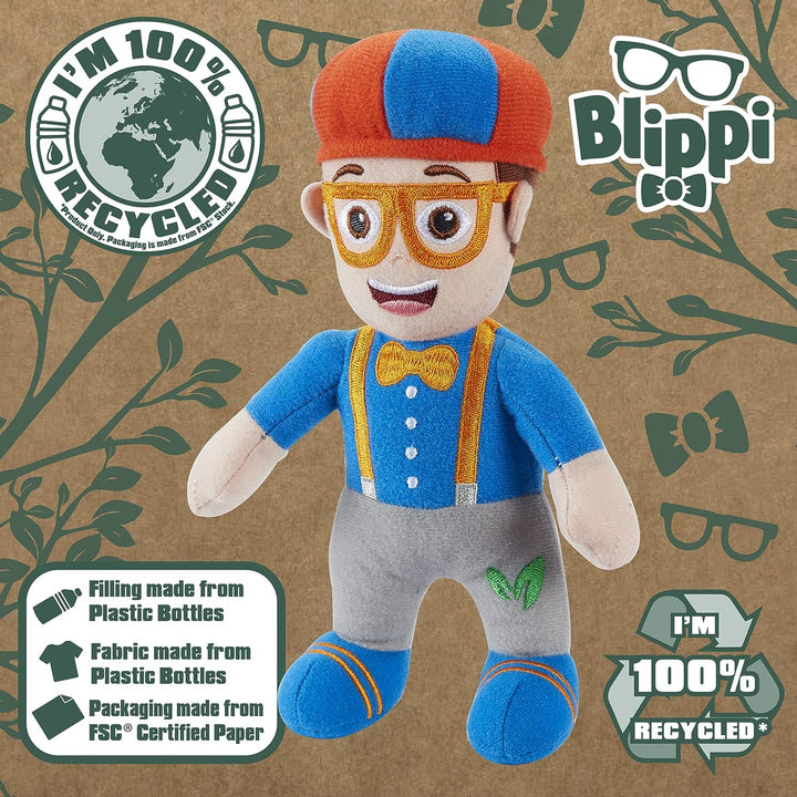Blippi Eco Soft Toy - Supersoft 100% Recycled Plush for Toddlers 18M+
