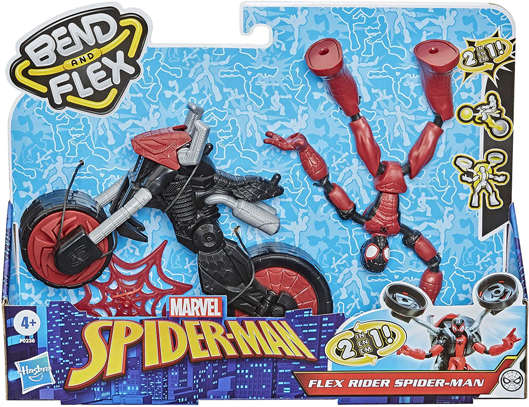 Marvel Bend and Flex Spider Man and Motorcycle