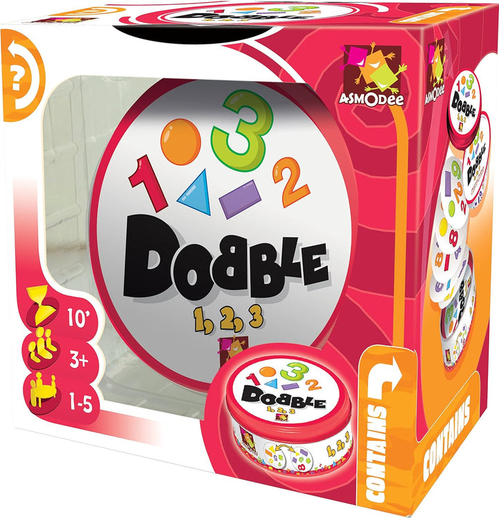 Asmodee | Dobble 1, 2, 3 | Kartenspiel | Ab 6 Jahren | 2-8 Spieler | 15 Minuten Spielzeit