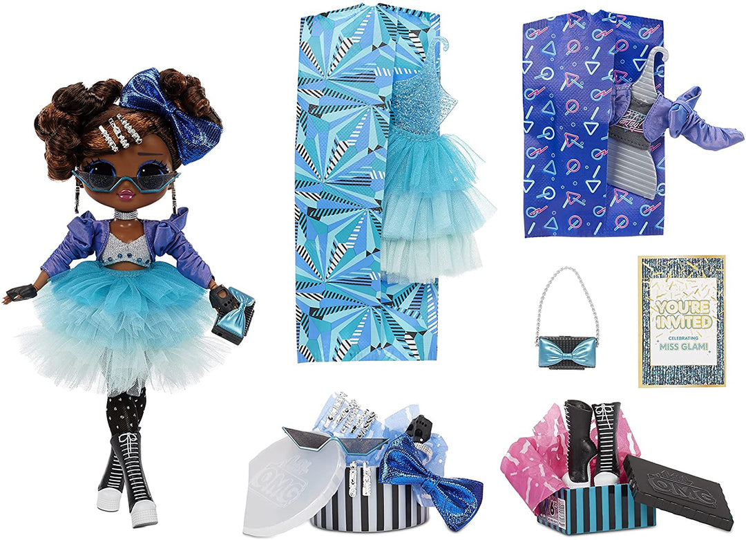 LOL Surprise OMG Present Surprise MISS GLAM Fashion Doll. With 20 Themed Surprises, Designer Clothes And Fashionable Accessories. Collectable Doll for Boys and Girls Age 4+