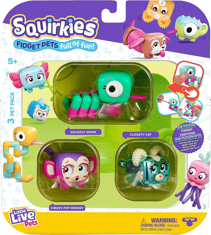Kleine lebende Haustiere - Squirkies | Interaktives Fidget-Spielzeug, Fidget-Funktion, Klick, F