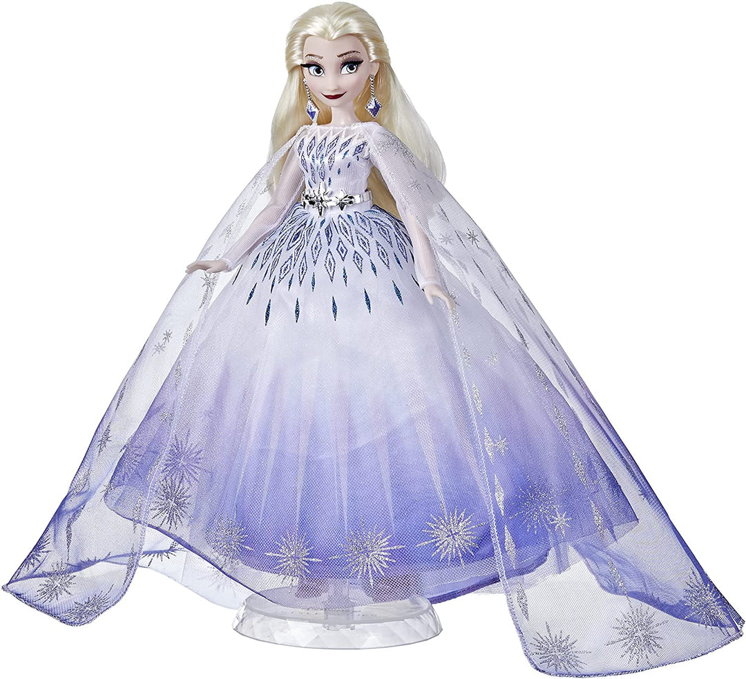 Disney Princess Style Series Holiday Elsa Doll, Accessori per bambole alla moda, Giocattolo da collezione per bambini dai 6 anni in su