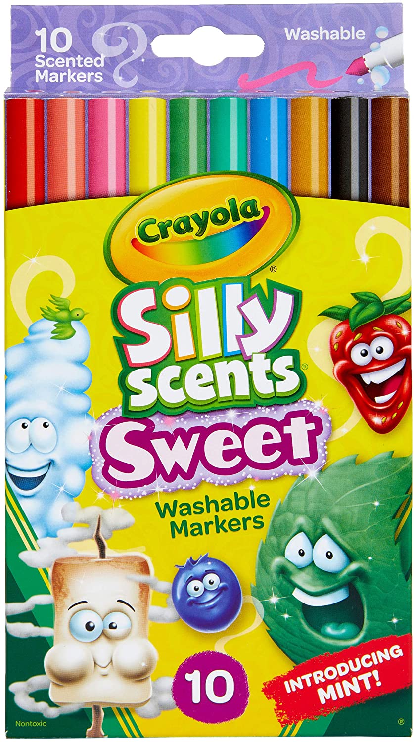 Crayola 58-5071 Silly Scents Fine Line Washable Markers, Single, Multi-Colour, 10