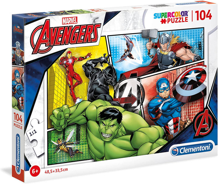 Clementoni - 27284 - Supercolor Puzzle for Children-The Avengers-104 Pieces