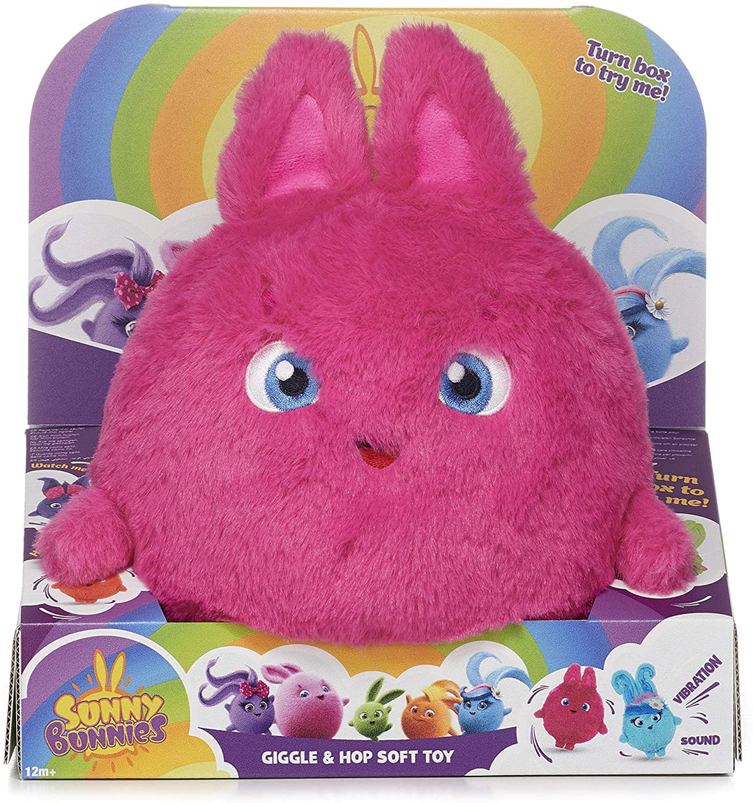 Posh Paws 37430 Sunny Bunnies Large Feature Big Boo Giggle &amp; Hop Soft Toy-25cm