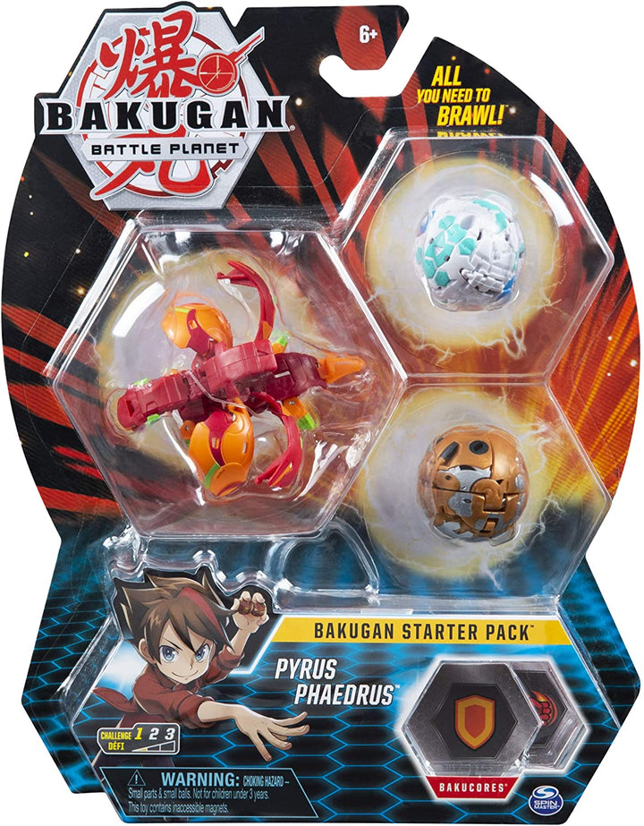 Bakugan Kunststoff Starter Pack Set Sortiment 6045144 &amp; Karton Aquos Core 1 Pack Sortiment 6045148 für Kinder ab 5 Jahren