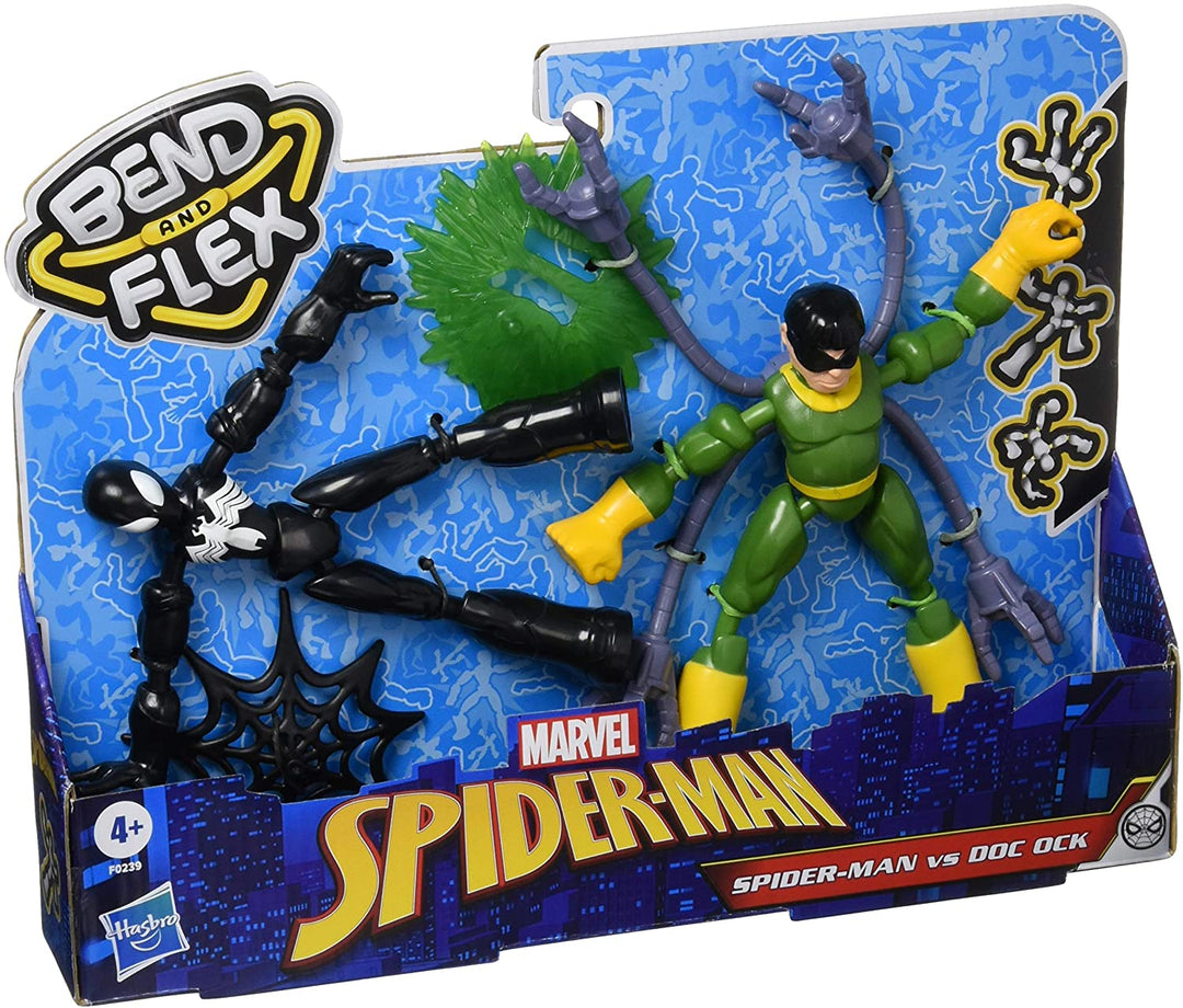 Marvel Spider-Man Bend and Flex Traje negro Spider-Man Vs Doc Ock Figuras de acción