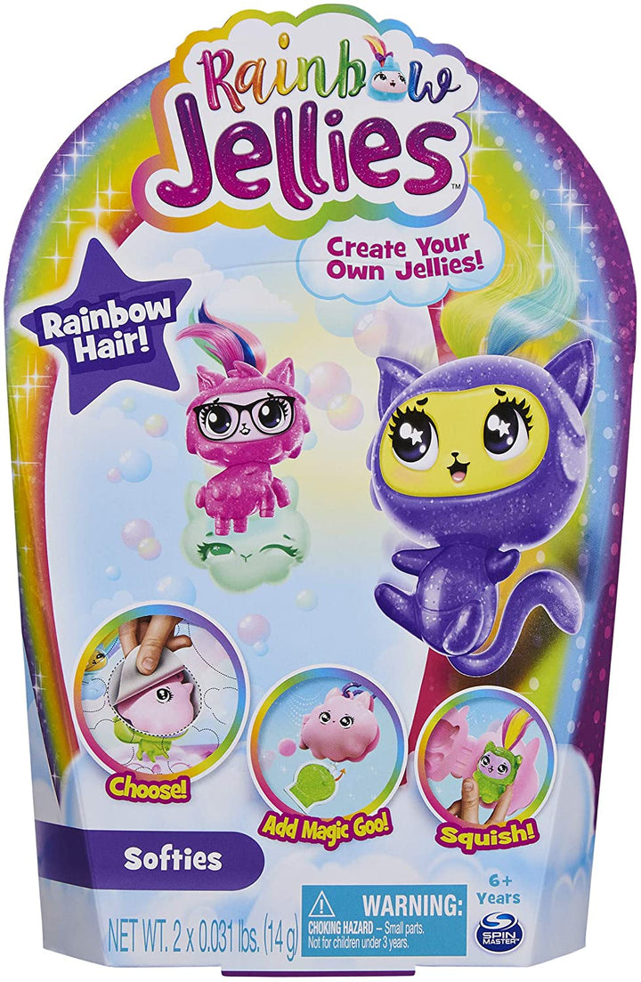 Rainbow Jellies 2-pack, maak je eigen squishy-personageskit voor kinderen