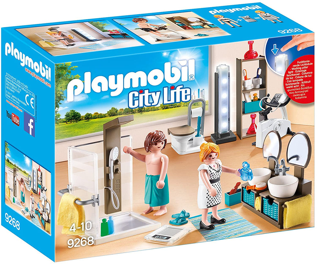 Playmobil City Life 9268 Bathroom with Light Effects for Children Ages 4+
