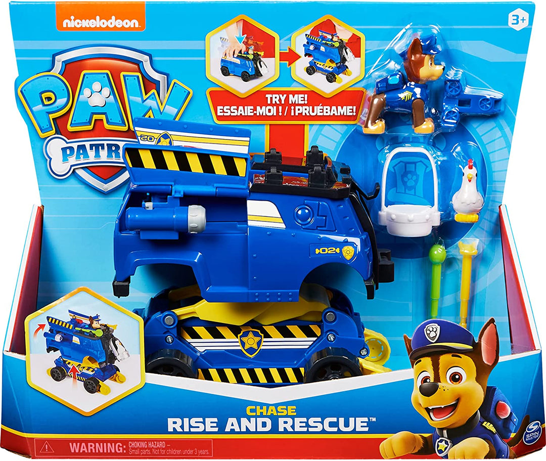 PAW PATROL 6063637, Chase Rise and Rescue Verwandlungsauto mit Actionfiguren a