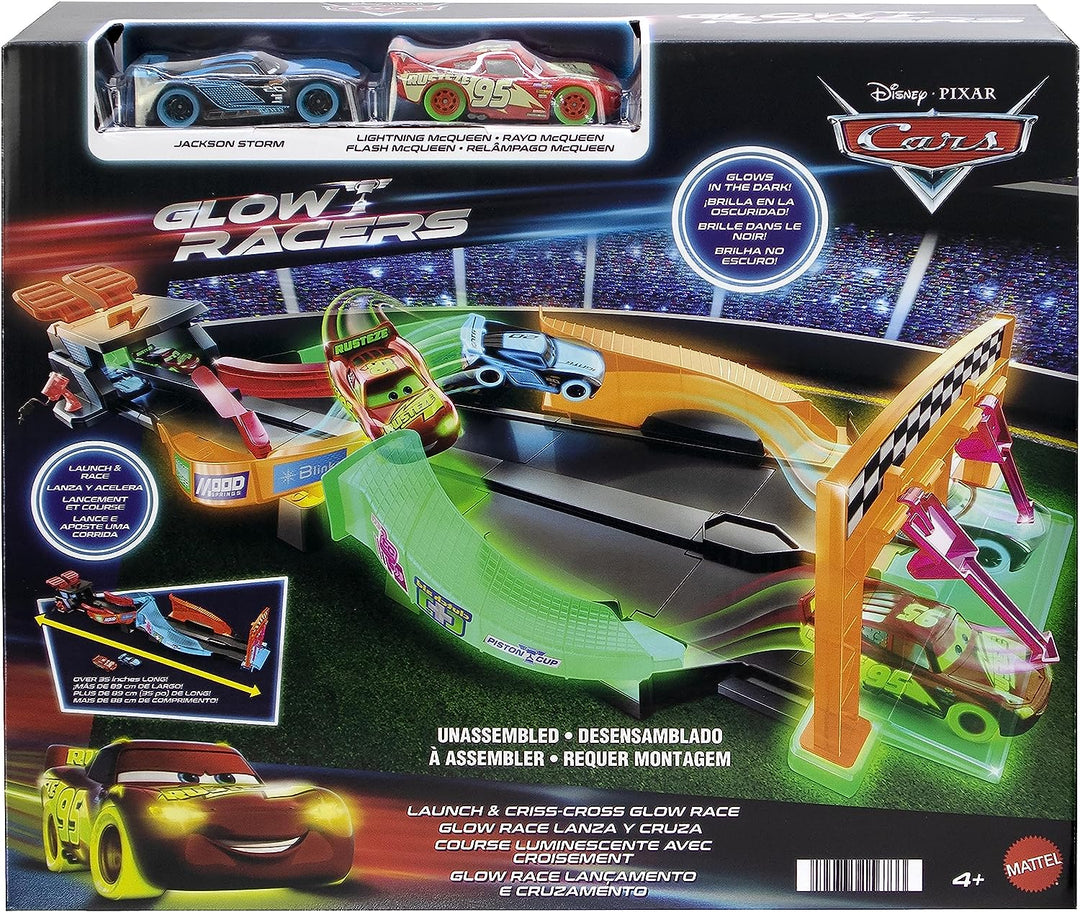 Disney and Pixar Cars Glow Racers Launch ‘N Criss-Cross Playset with 2 Glow-in-the-Dark Toy Cars