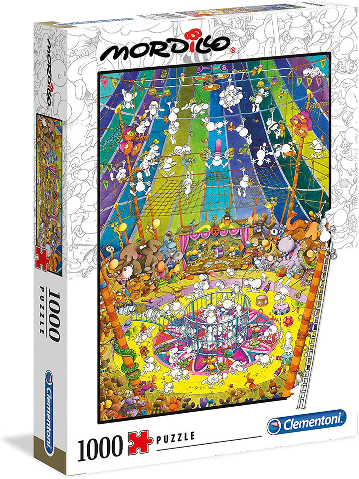 Clementoni – 39536 – Mordillo-Puzzle – The Show – 1000 Teile – hergestellt in Italien – Puzzles für Erwachsene