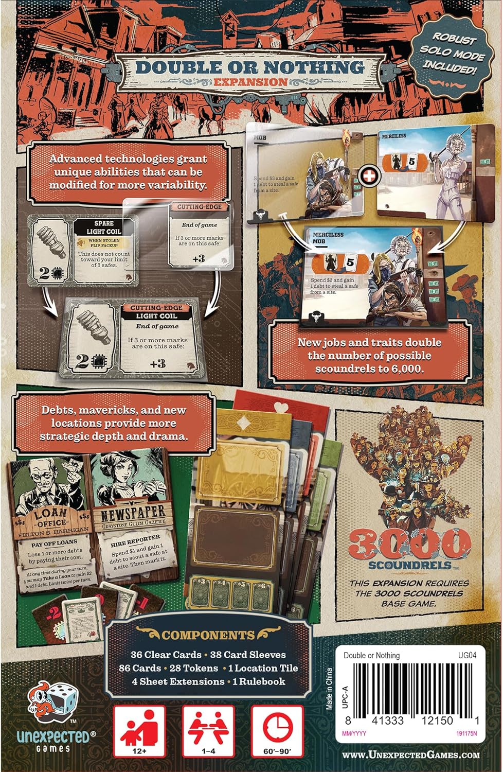 3000 Scoundrels: Double or Nothing Board Game Expansion - Enhance Your Games with New Mechanics and Strategies! Family Game