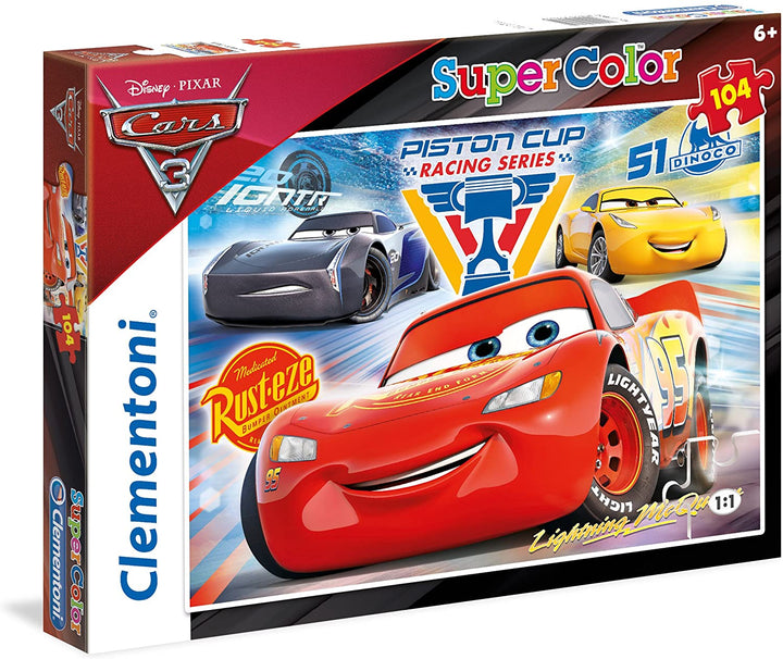 Clementoni 27072 – Supercolor-Puzzle für Kinder – Autos, Piston Cup Legends – 104 Teile, mehrfarbig