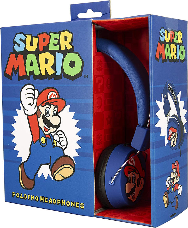 Zusammenklappbare kabelgebundene Kopfhörer von OTL Technologies – Super Mario und Lugi für Kinder ab 8 Jahren